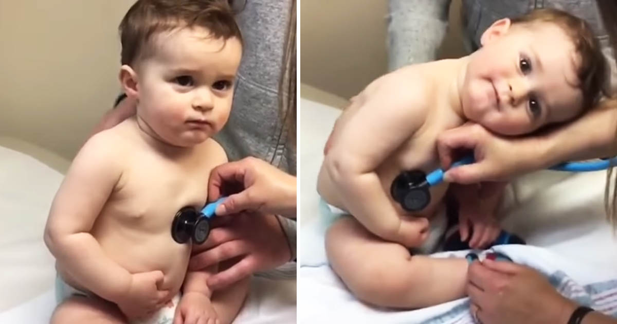 baby boy rests head on nurse's hand