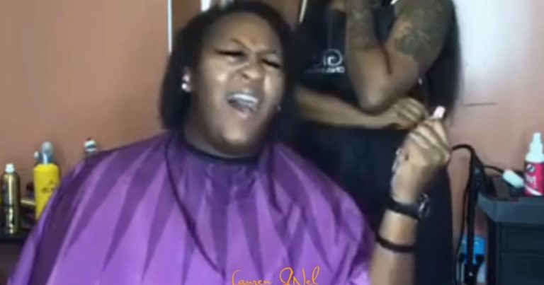 woman worshipping at salon
