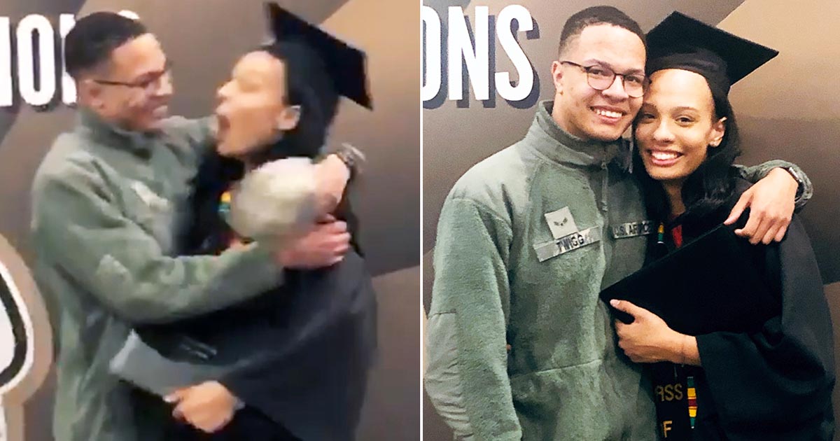 Airman surprises sister