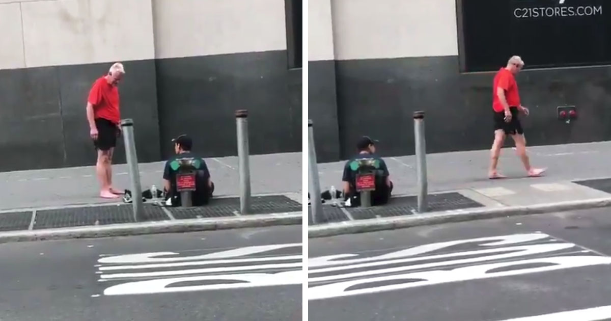 Jogger-gives-homeless-man-shoes