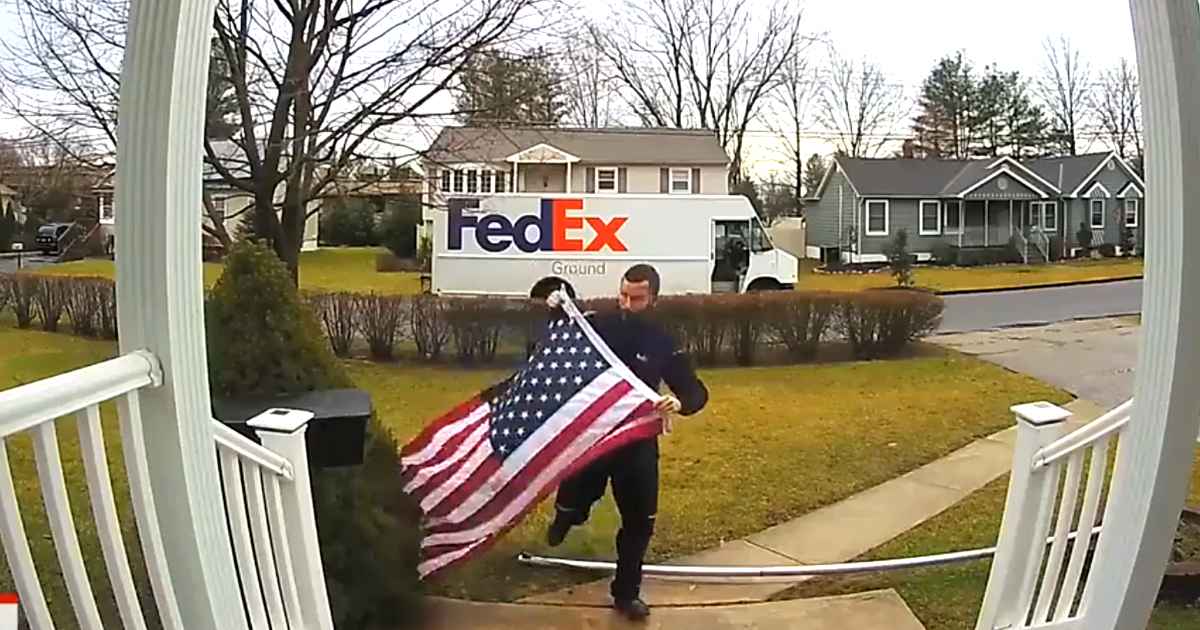 fedex-driver-folds-flag