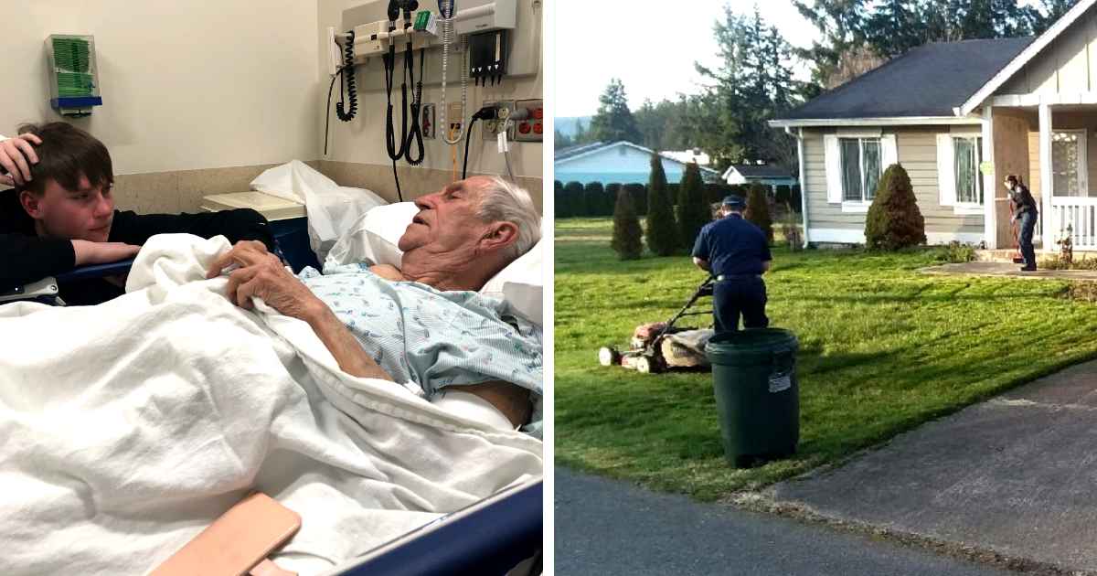 firefighters-mow-lawn