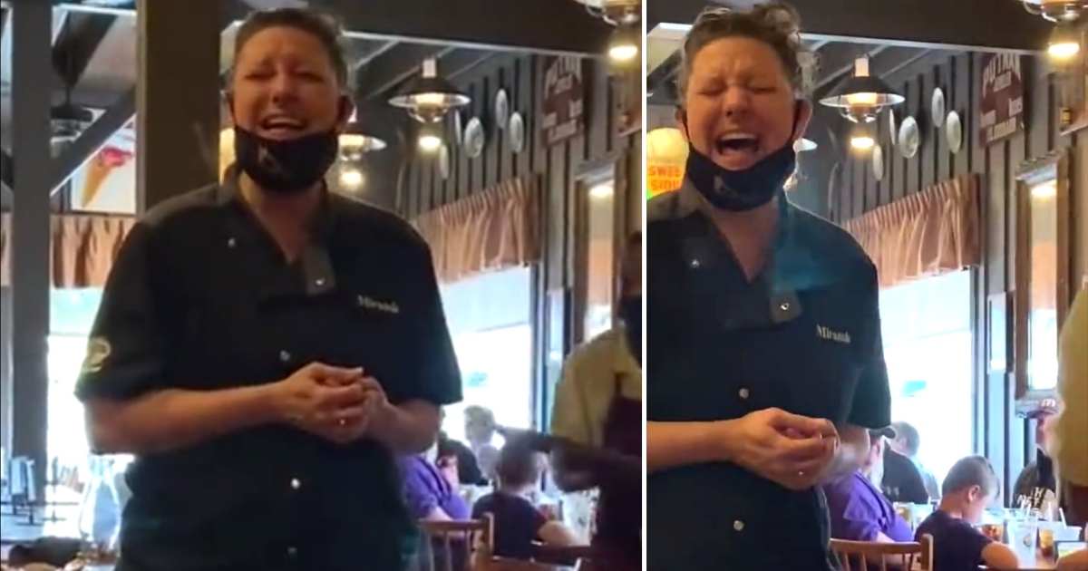 waitress singing happy birthday Miranda