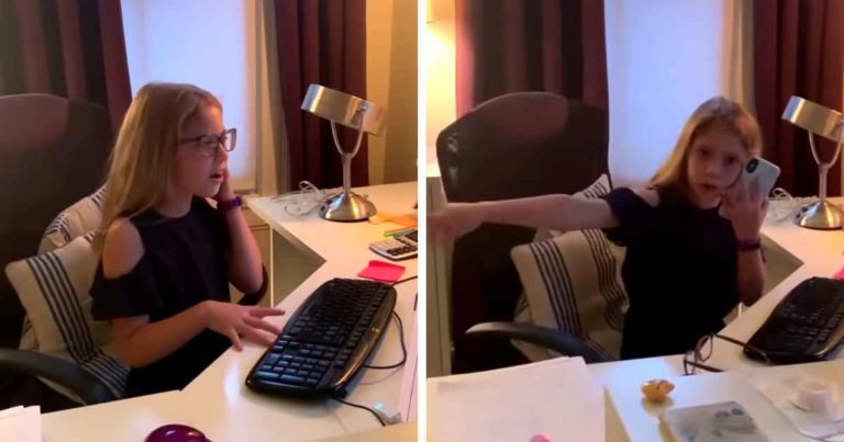 girl-imitates-working-mom