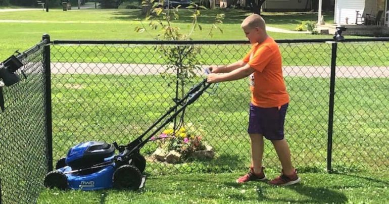boy helps disabled man Raymond Butler