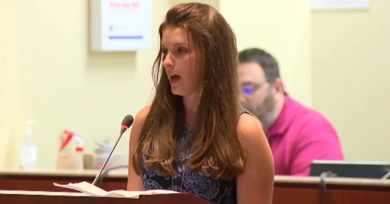 teacher quits job at board meeting Laura Morris