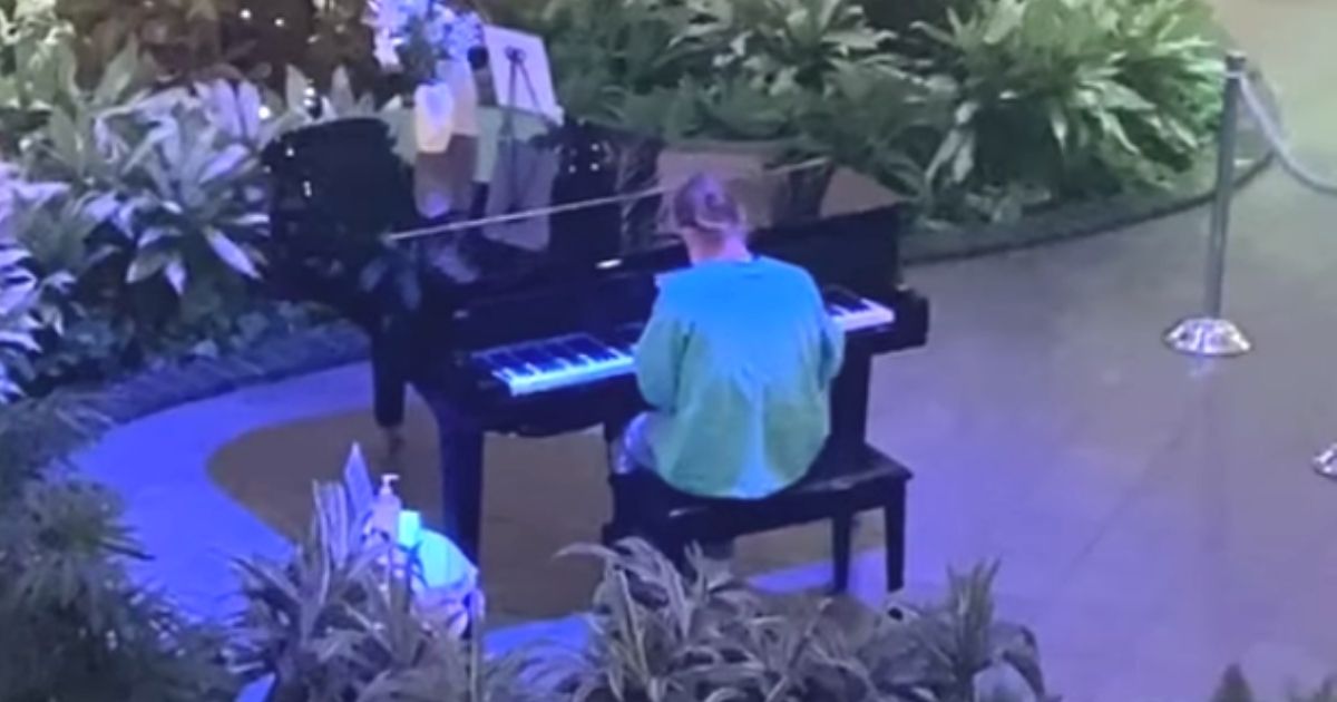 nurse playing piano