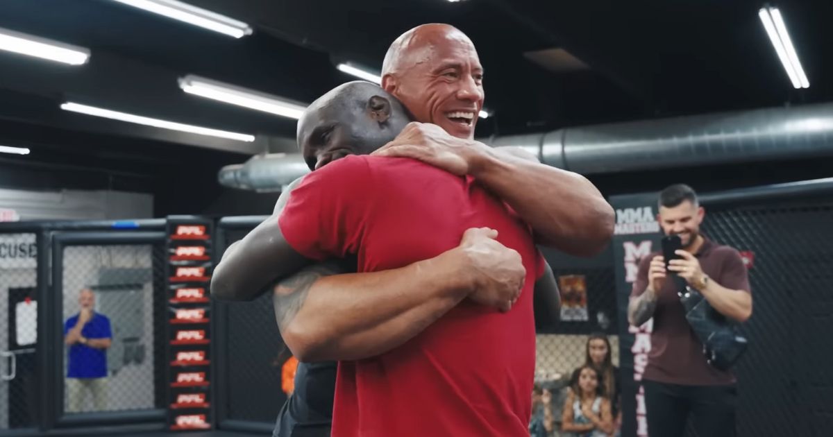 dwayne johnson surprises ufc fighter