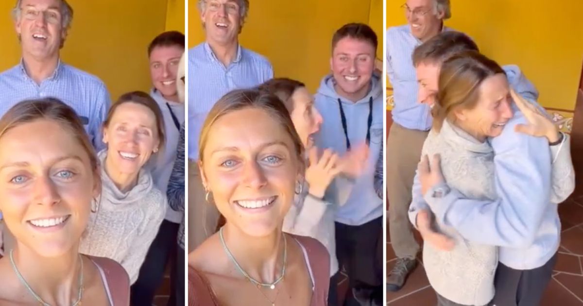 military son surprises mom during vacation