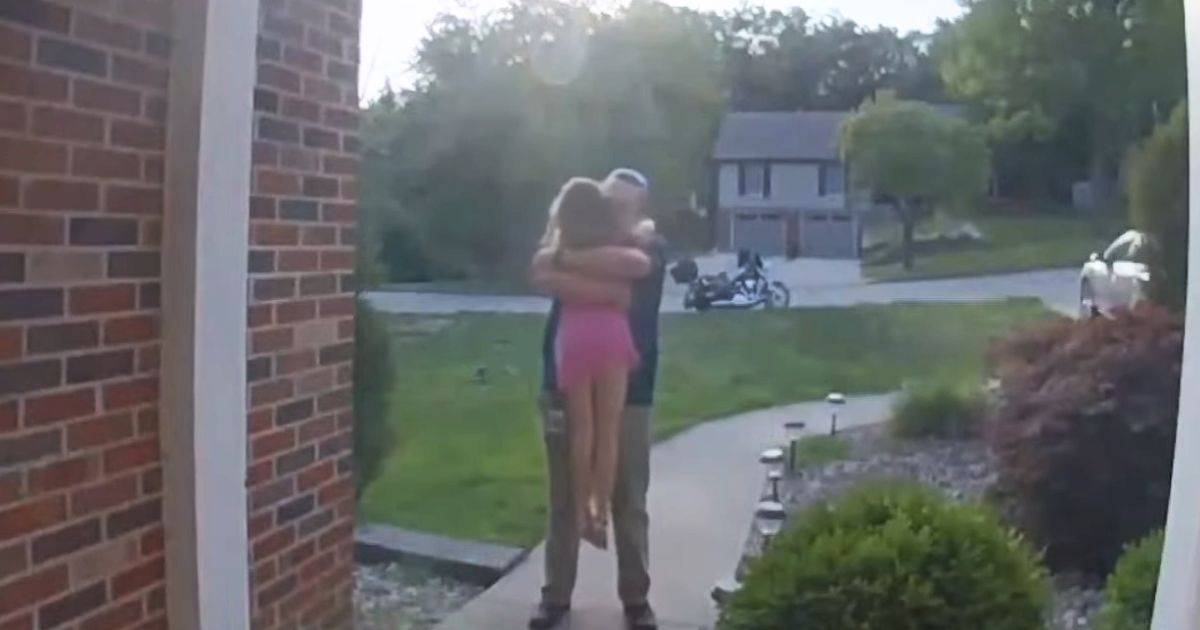dad goodbye hug