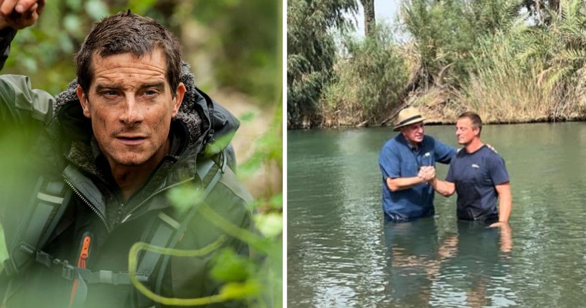 Bear Grylls baptized in Jordan river
