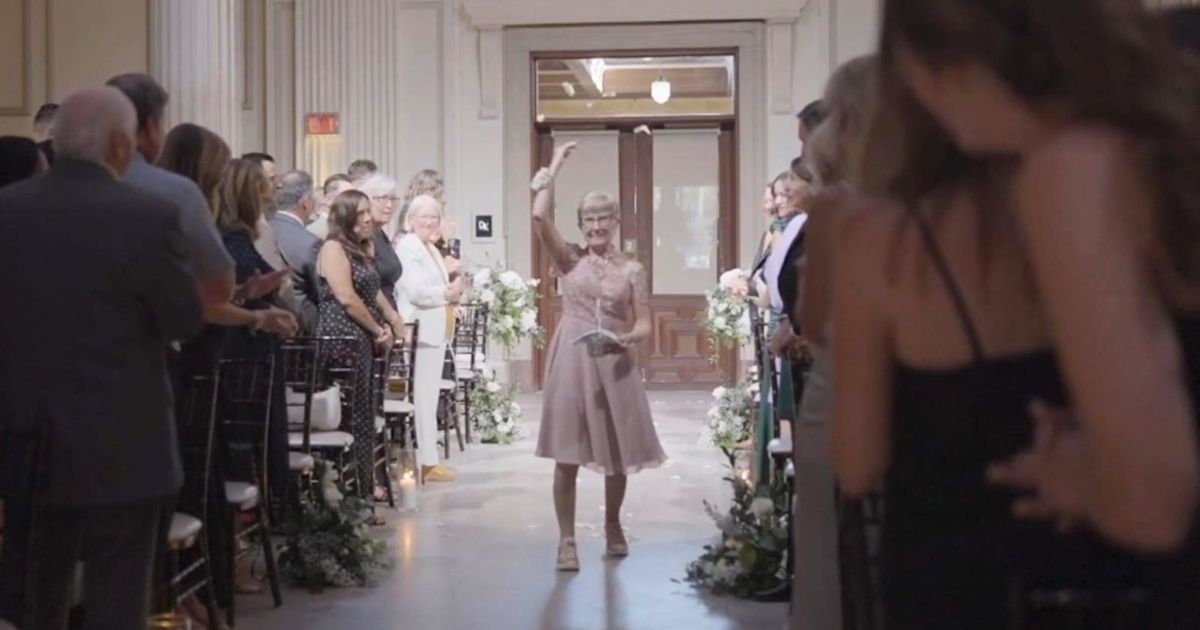grandmother as flower girl in wedding