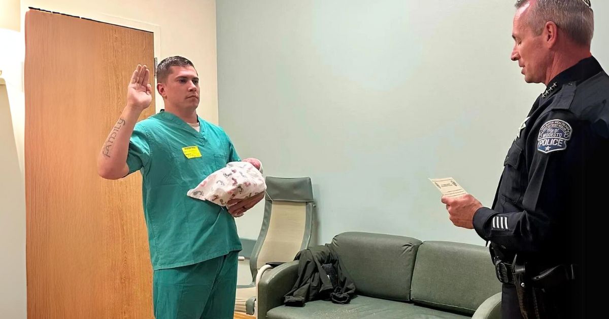 police officer sworn in at hospital