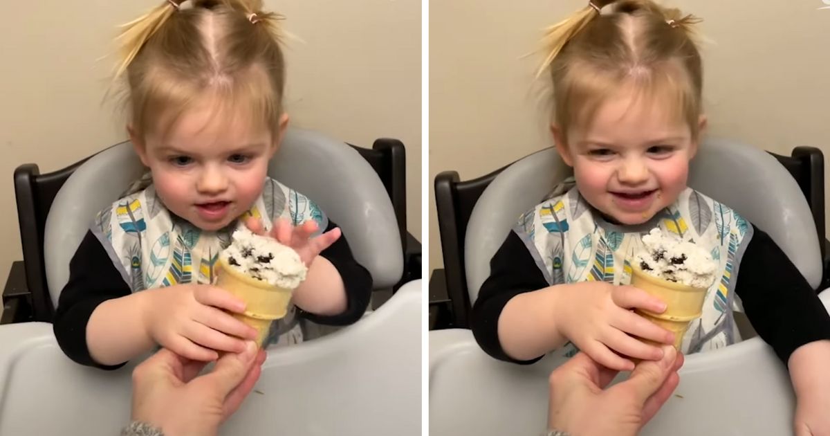 blind girl receives ice cream