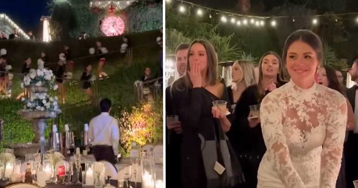 dance team surprises coach at wedding