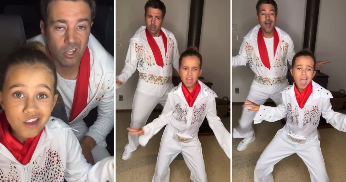 father daughter Elvis Presley lip sync