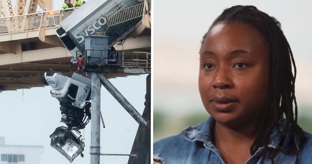 truck driver dangling from bridge Sydney Thomas