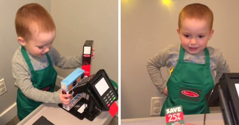 adorable child cashier