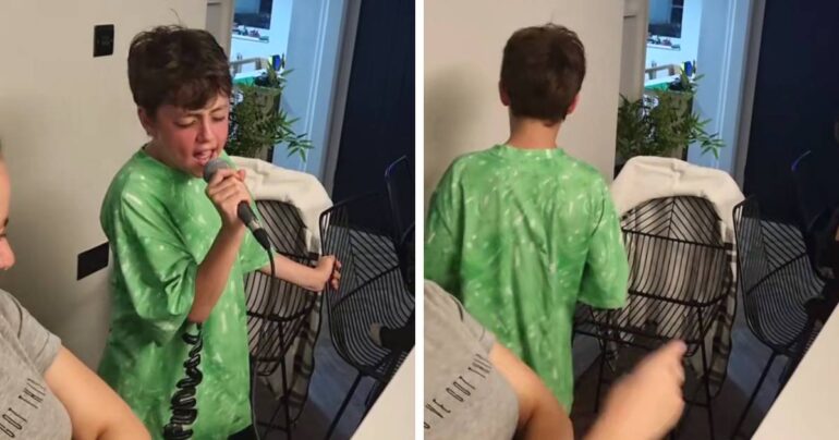 boy singing titanic song