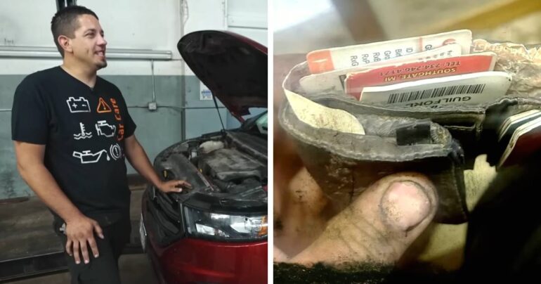 mechanic finds lost wallet
