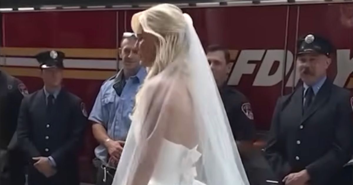 firefighters surprise bride