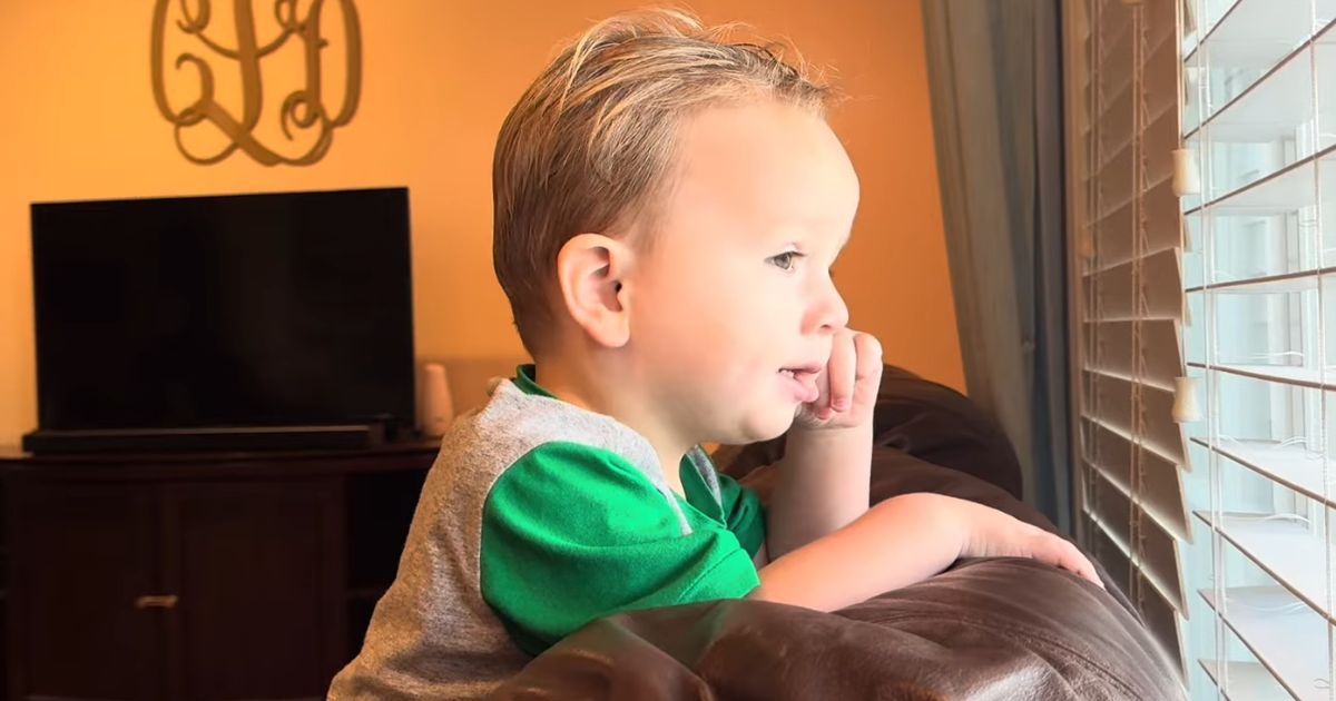 little boy talking about farming