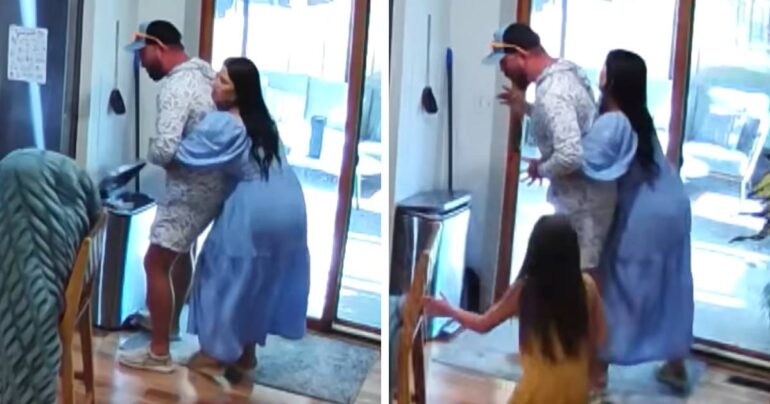 pregnant woman performing heimlich maneuver