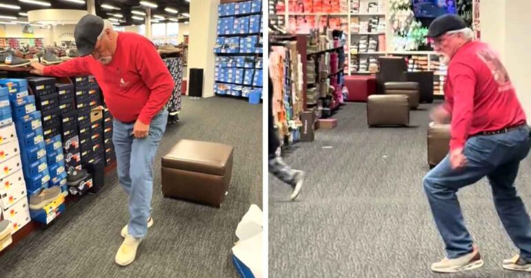 dad testing shoes video