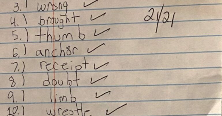 spelling test echo