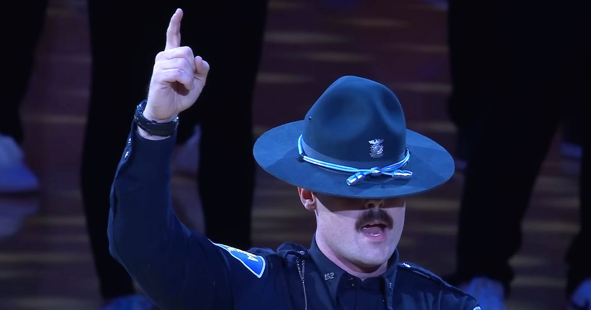 indiana trooper singing national anthem