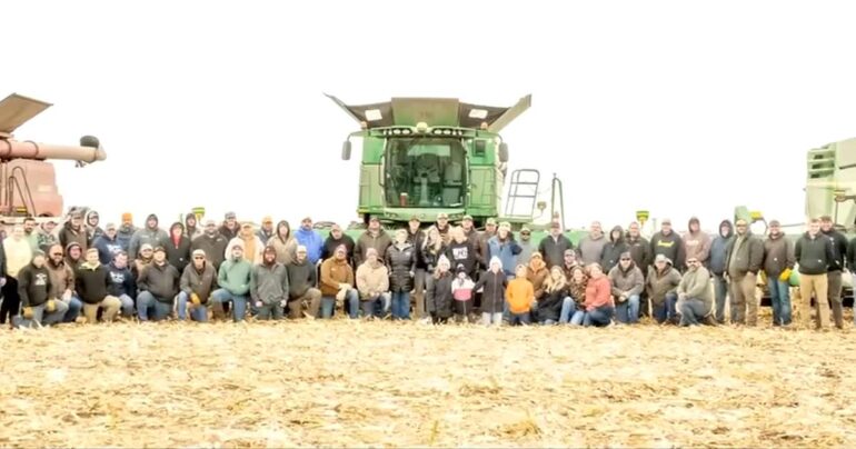 north dakota farmers harvesting crops