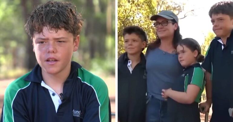 boy swims to save family australia