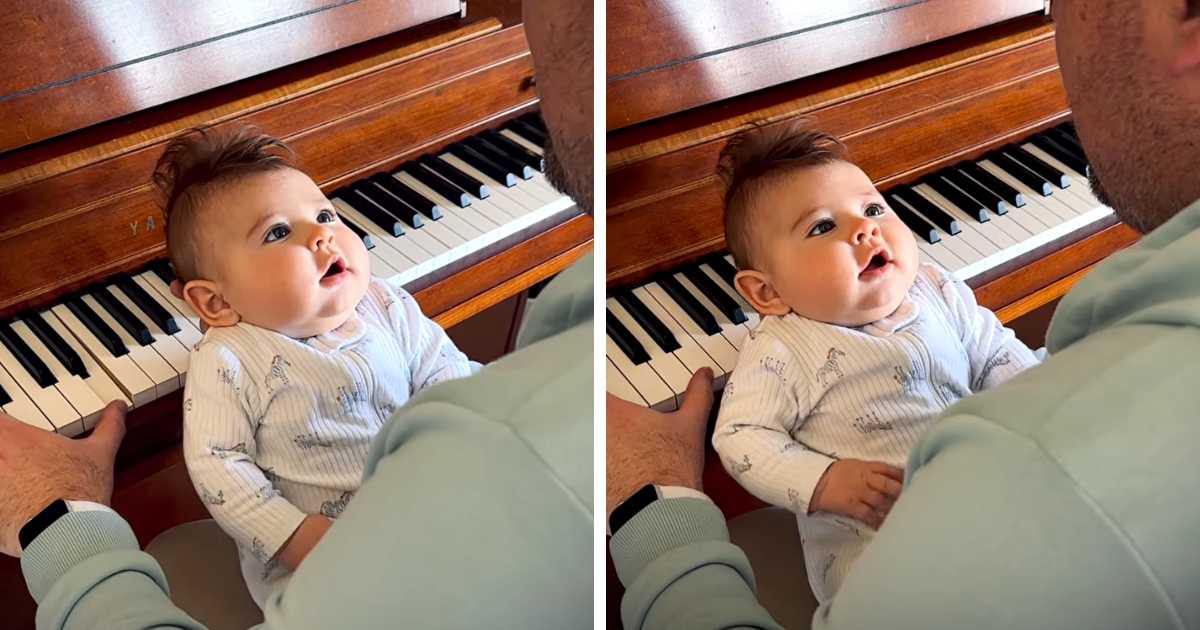 dad singing to baby