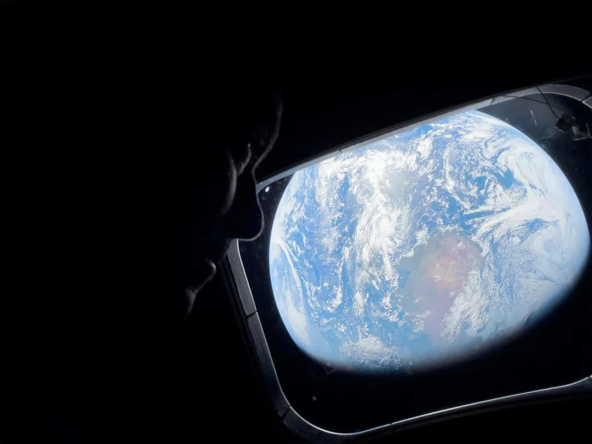 Earth view from space Orion crew capsule photo
