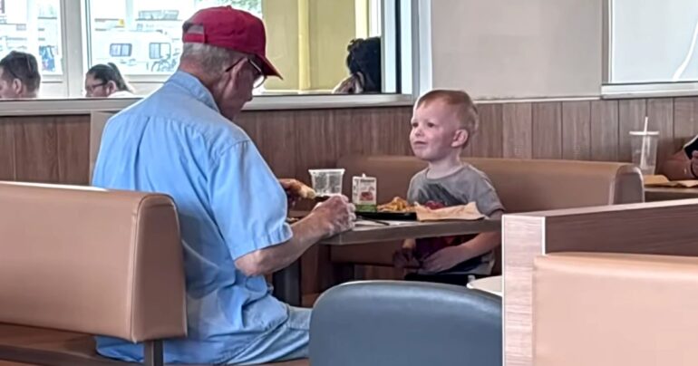 little boy sitting with lonely man oklahoma