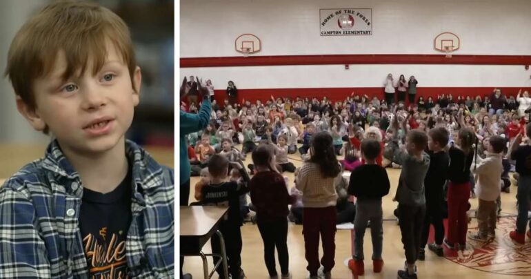 school learns sign language for deaf boy