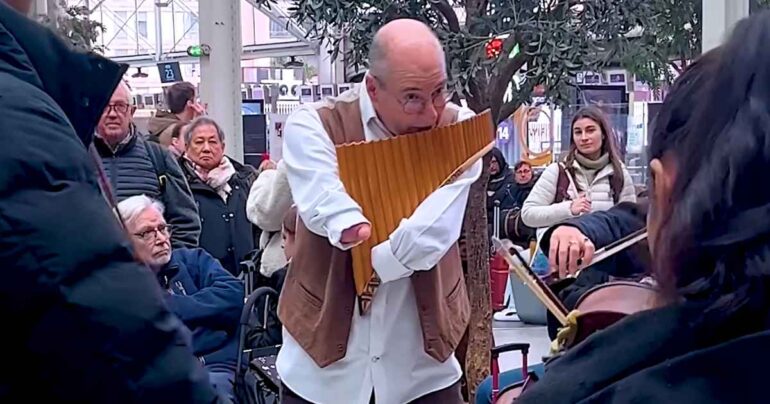 pan flute player with no hands michel tirabosco