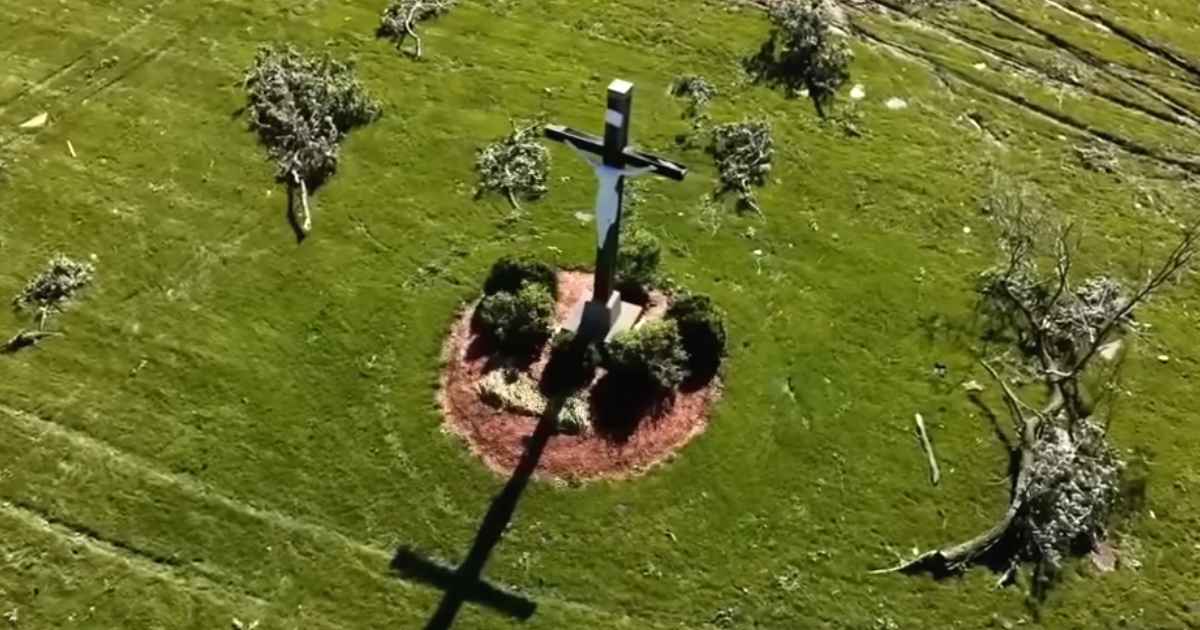 crucifix standing indiana tornado
