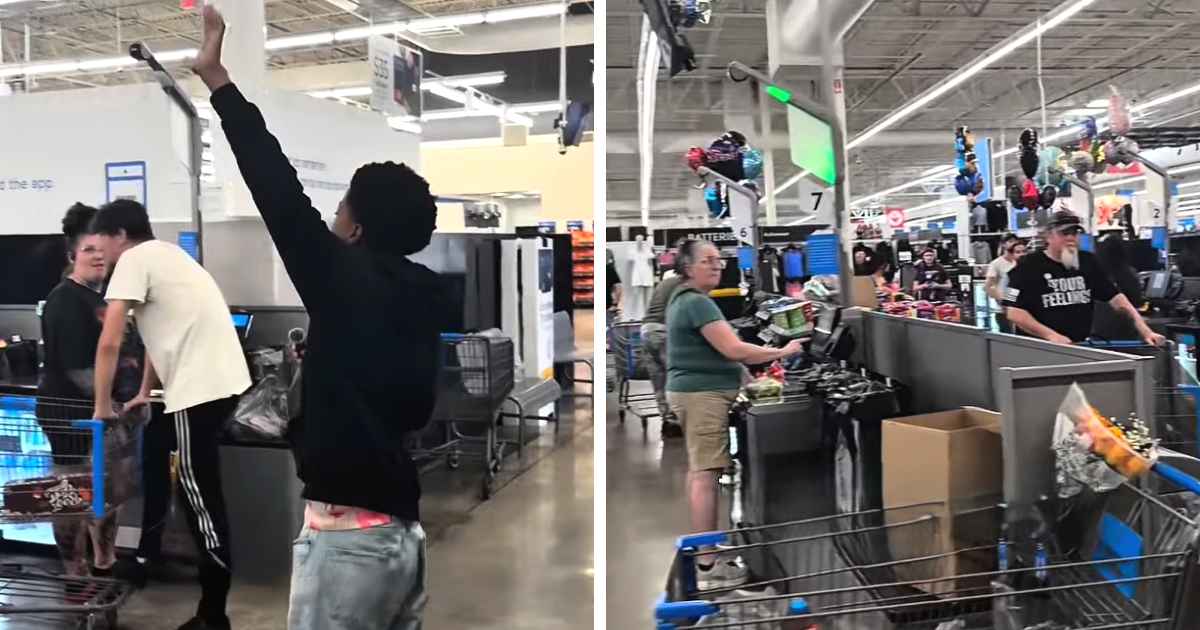 young boy preaching at walmart
